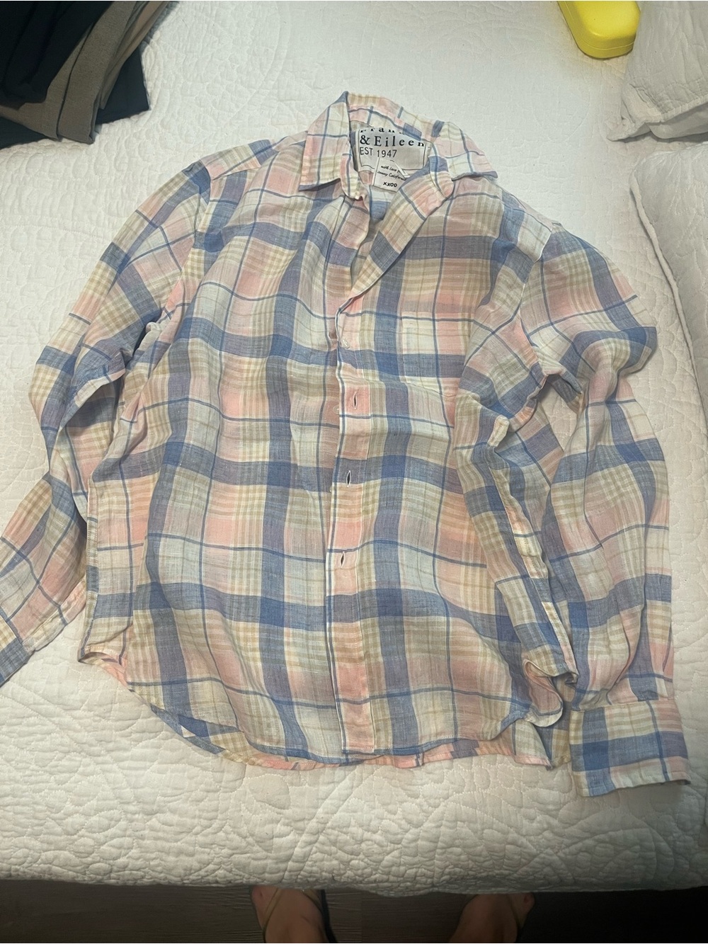 Frank & Eileen Pastel Plaid Button-Down Shirt in Pink, Blue & Cream